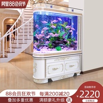 Opel European-style bullet fish tank aquarium living room glass ecological medium and small screen entrance partition