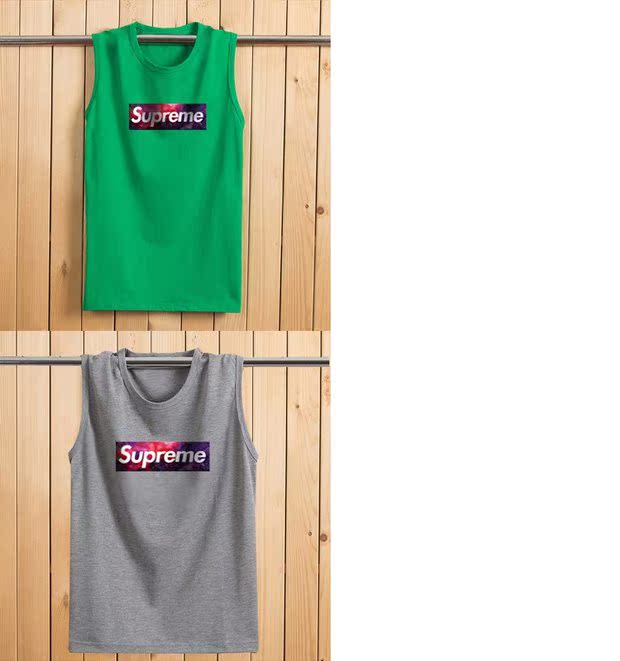 Mùa hè nam mới tay áo thun cotton tay áo cộng với phân bón XL cổ tròn rộng vai rộng vest thể thao áo vest dạ nam