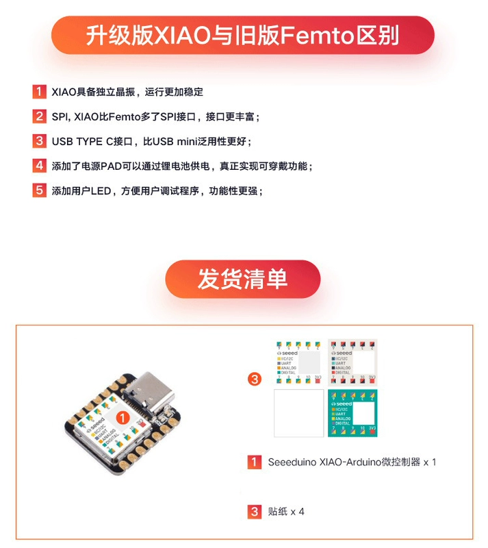 Seeeduino XIAO Cortex M0+ SAMD21G18 Ban phát triển Arduino vi điều khiển