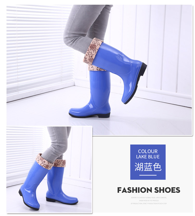 Giày cao gót đi mưa nữ giày mưa người lớn giày ống cao su dài giày không thấm nước giày chống nước thời trang giày nước cộng với nhung ấm ủng cao su