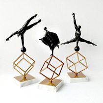 Nordic Minimalist Modern Gymnastics Figures Pendulum resin Resin Adornment-like Room Office Cabinet Desktop Marbles