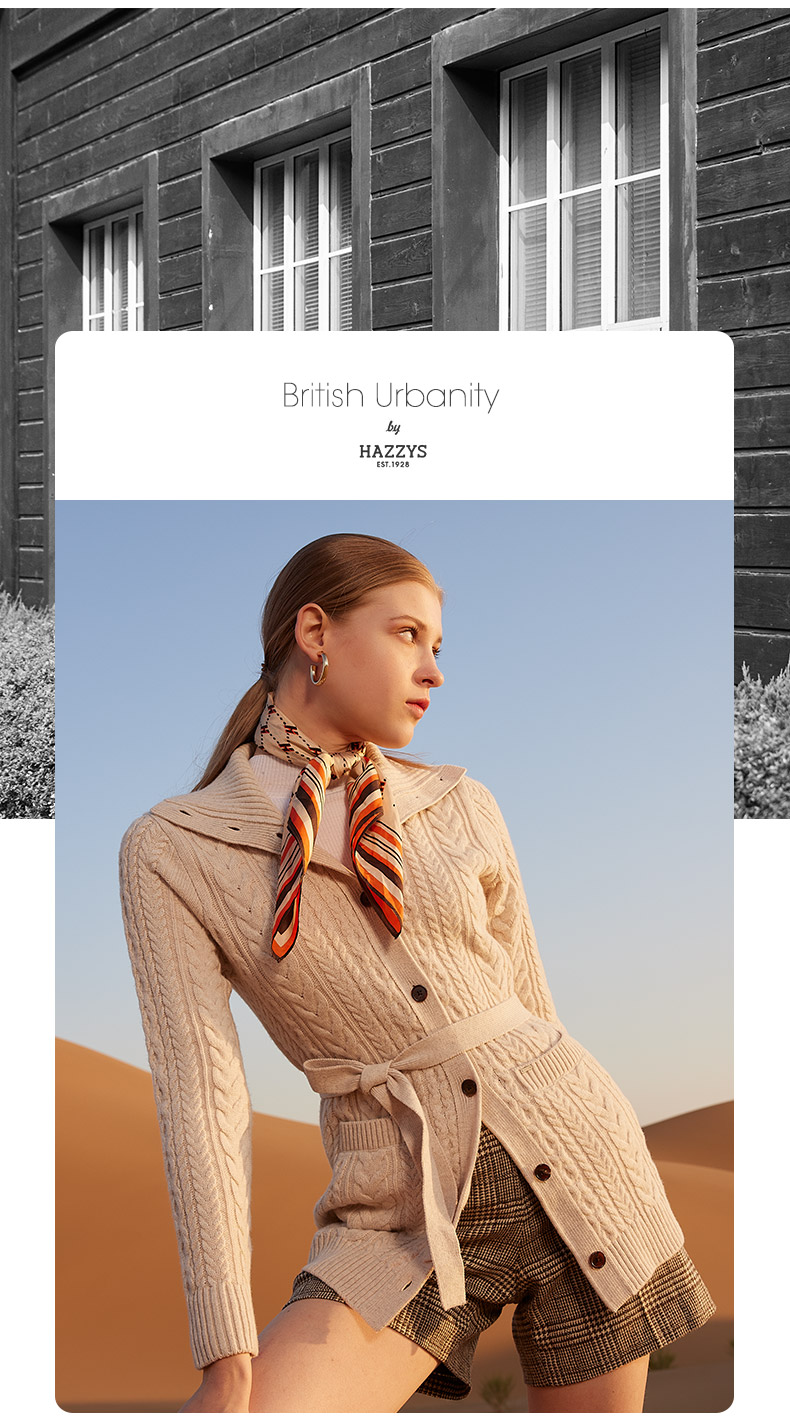 LG时装旗下高端品牌 Hazzys 女士开衫羊毛衫 100%绵羊毛 图9