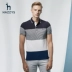 Hazzys Hajis Men Summer Summer sọc sọc Cotton Slim Polo Áo sơ mi nam tay ngắn Paul polo trắng Polo
