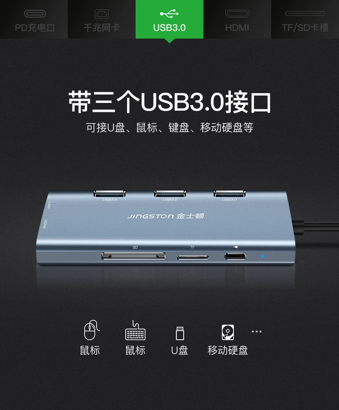 Type-C docking station để mở rộng Huawei của Apple MacBookPro chuyển đổi usb để phụ kiện HUB cho kê điện thoại di động Mate10 3 P20 Lightning HDMI phụ kiện máy tính xách tay - USB Aaccessories