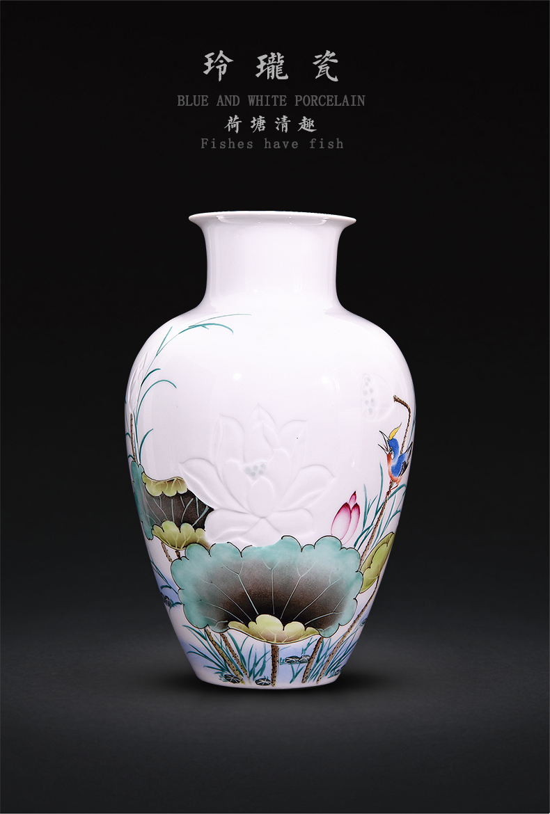 Jingdezhen ceramic knife clay hand - made vases, flower arranging Chinese style household living room TV cabinet decoration handicraft furnishing articles