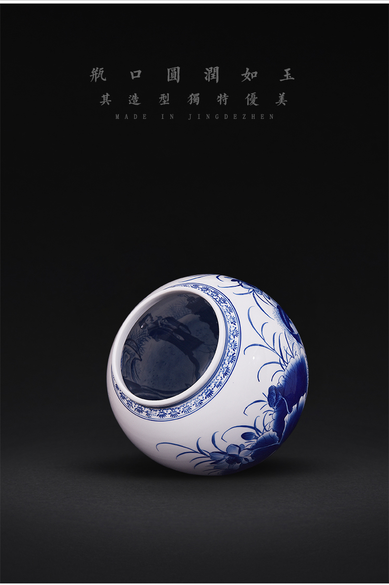 Hand - made porcelain of jingdezhen ceramics for wining year after year blessing tube of new Chinese style flower arrangement sitting room adornment handicraft furnishing articles