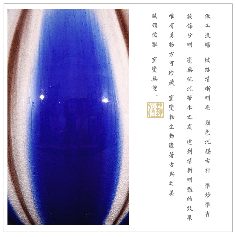 Jingdezhen ceramics flower vase sitting room decoration of new Chinese style household adornment handicraft rich ancient frame furnishing articles