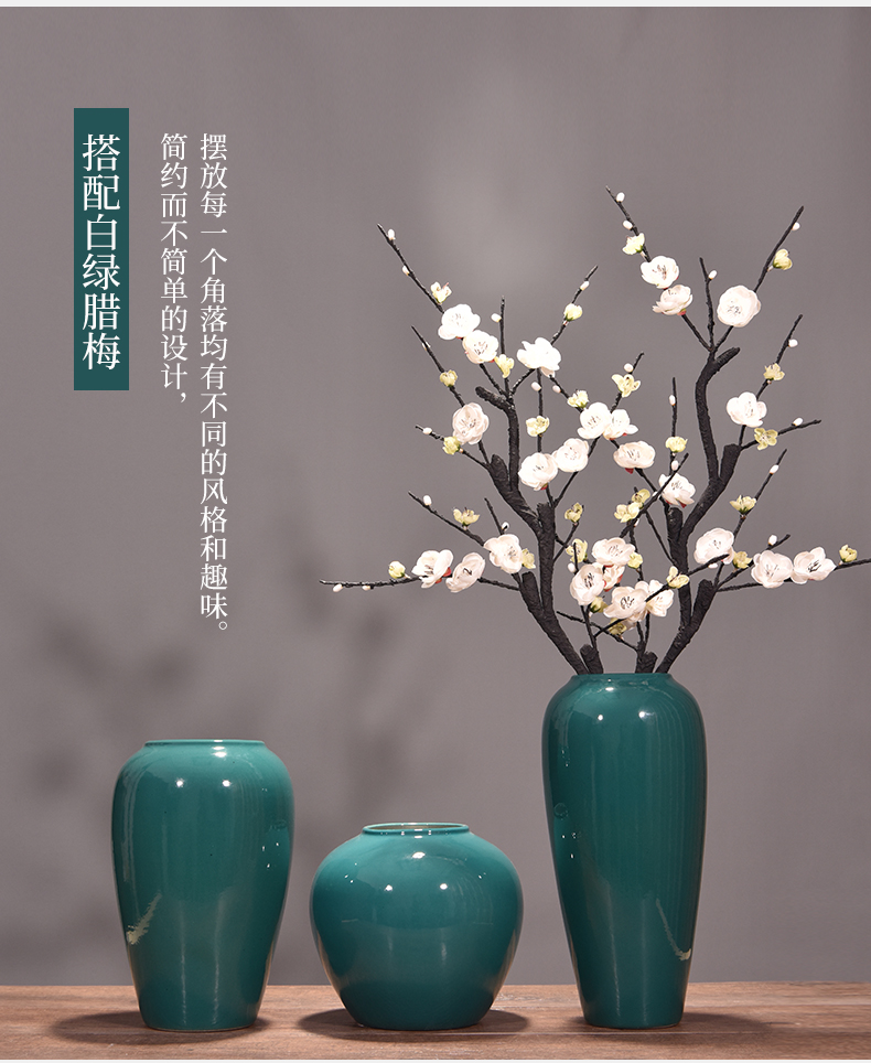 Jingdezhen ceramic Chinese style restoring ancient ways is coarse pottery dried flower water raise floret bottle of flower arranging furnishing articles of TV bar face sitting room