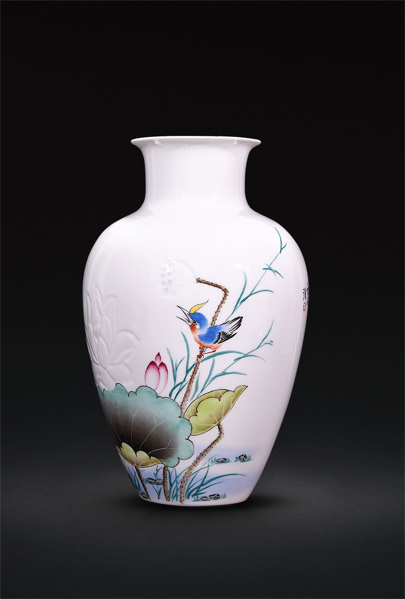 Jingdezhen ceramic knife clay hand - made vases, flower arranging Chinese style household living room TV cabinet decoration handicraft furnishing articles