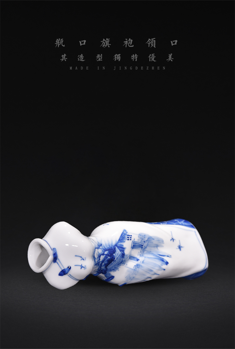 Jingdezhen ceramics classical jiangnan water of blue and white porcelain vase sitting room wine home decoration decoration furnishing articles