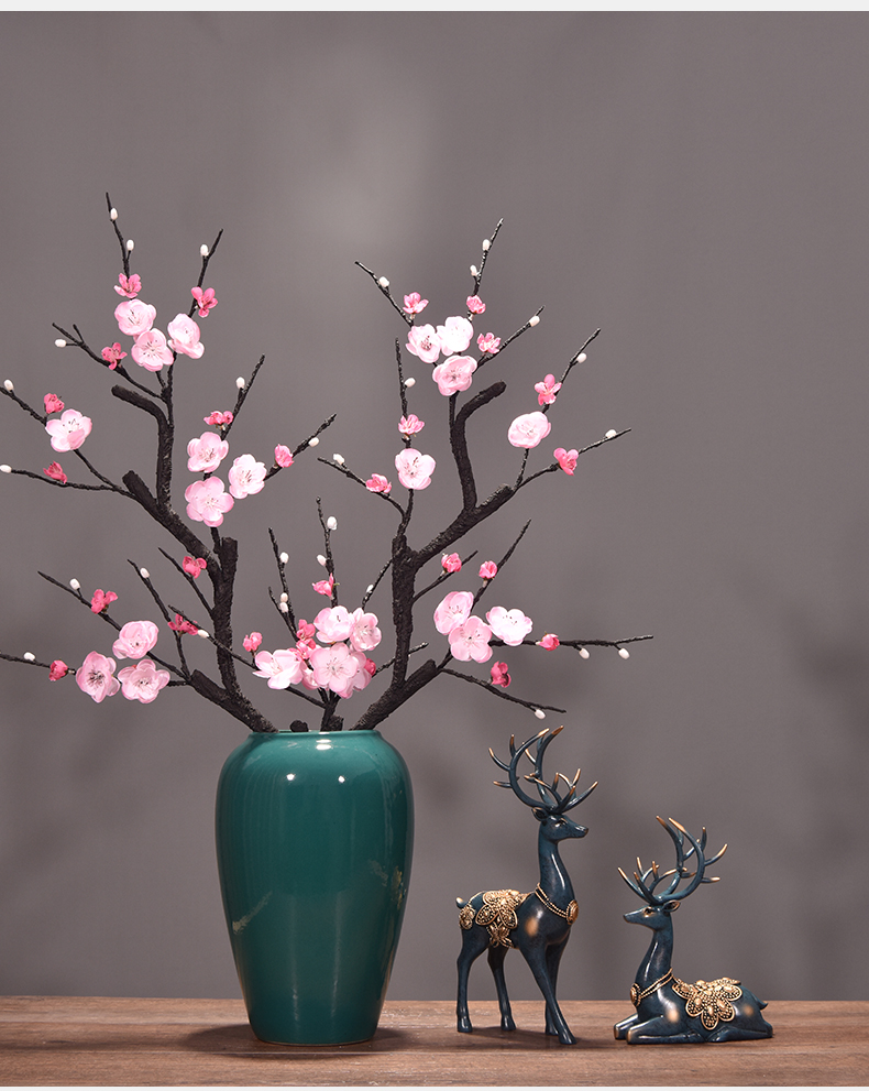 Jingdezhen ceramic Chinese style restoring ancient ways is coarse pottery dried flower water raise floret bottle of flower arranging furnishing articles of TV bar face sitting room