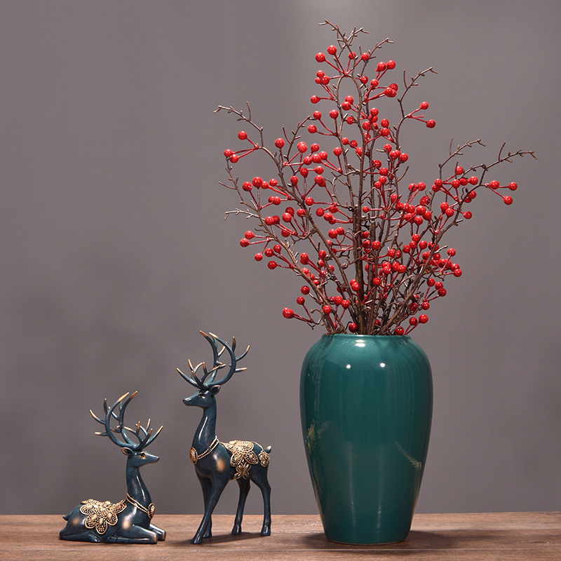 Jingdezhen ceramic Chinese style restoring ancient ways is coarse pottery dried flower water raise floret bottle of flower arranging furnishing articles of TV bar face sitting room