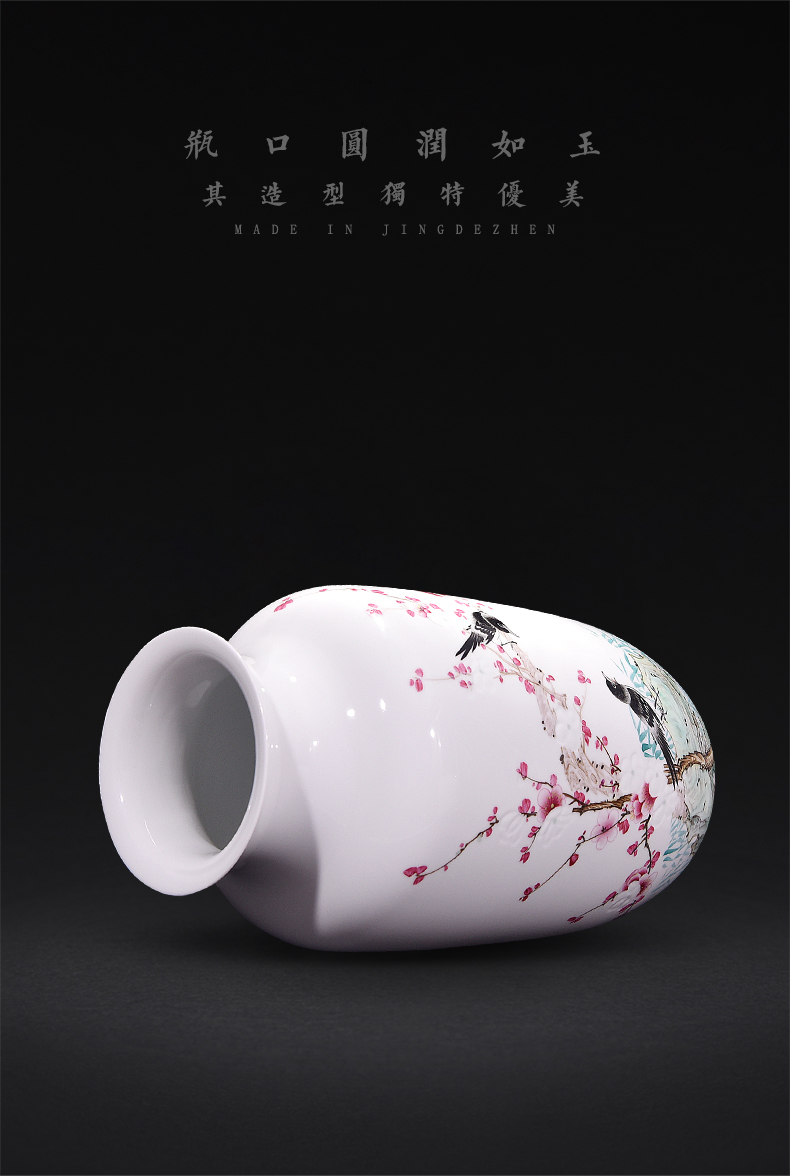 Jingdezhen ceramic knife clay hand - made vases, flower arranging Chinese style household living room TV cabinet decoration handicraft furnishing articles