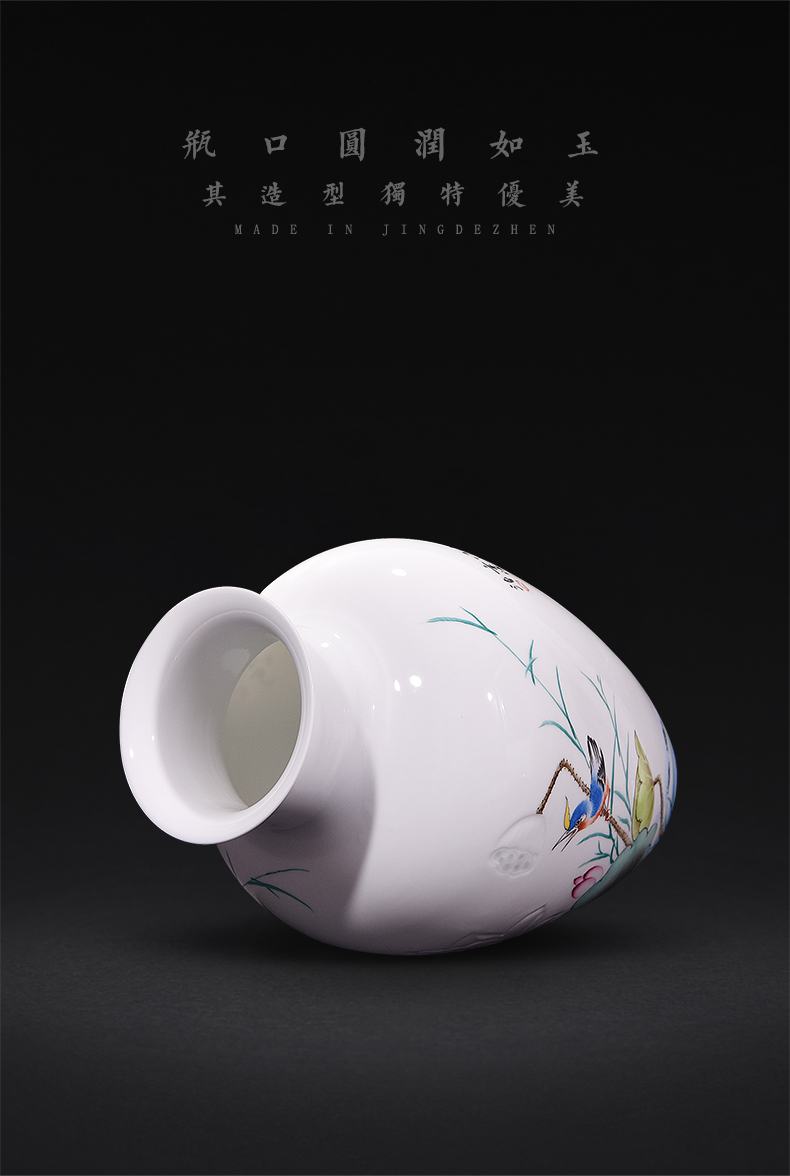 Jingdezhen ceramic knife clay hand - made vases, flower arranging Chinese style household living room TV cabinet decoration handicraft furnishing articles