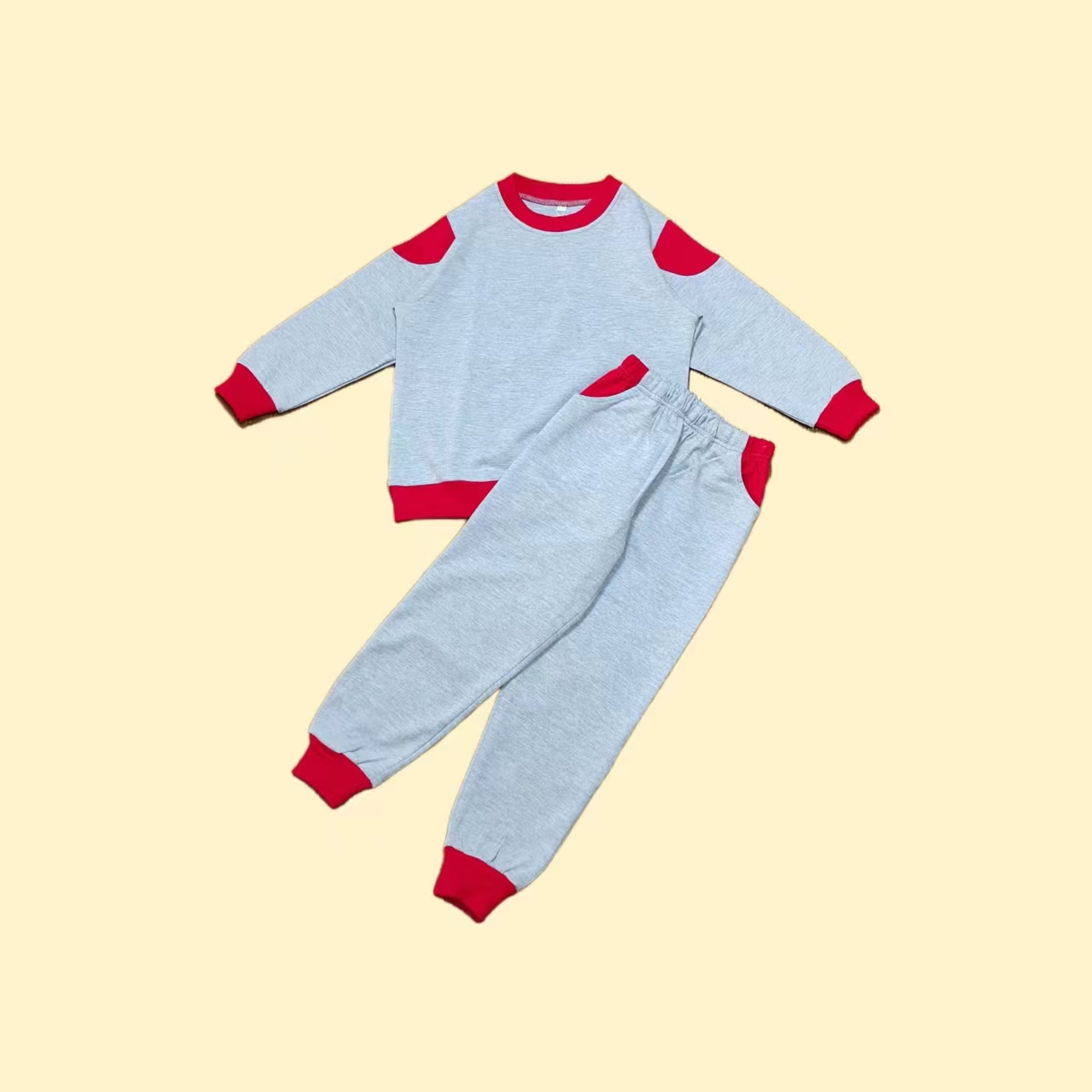 Round collar sweatshirt male and female students Spring-autumn season Kindergarten sports dress grey gardeners Elementary school children's class suit custom-made-Taobao