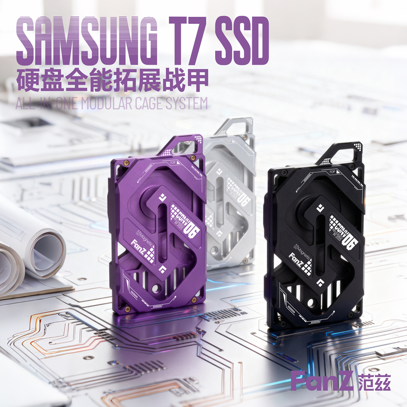 Fanz Samsung T7 Ssd Hard Drive All-In-One Expansion/1/4 Arri Positioning/Magsafe Magnetic Suction/Protective Case D3 Fanz Samsung T7 Ssd Hard Drive All-In-One Expansion/1/4 Arri Positioning/Magsafe Magnetic Suction/Protective Case D3