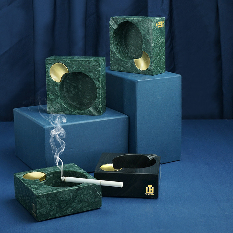 Yu Yan new Chinese crescent ashtray creative personality trend marble designer sales office model room home