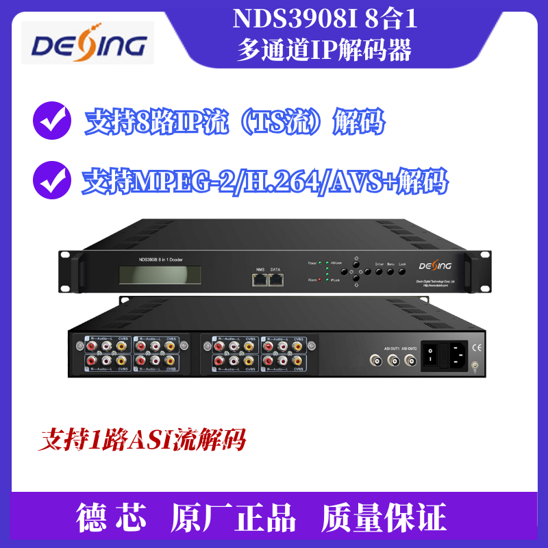 Dexin NDS3908I 8-way IP to AV transcoder 8-way IP input IP decoder