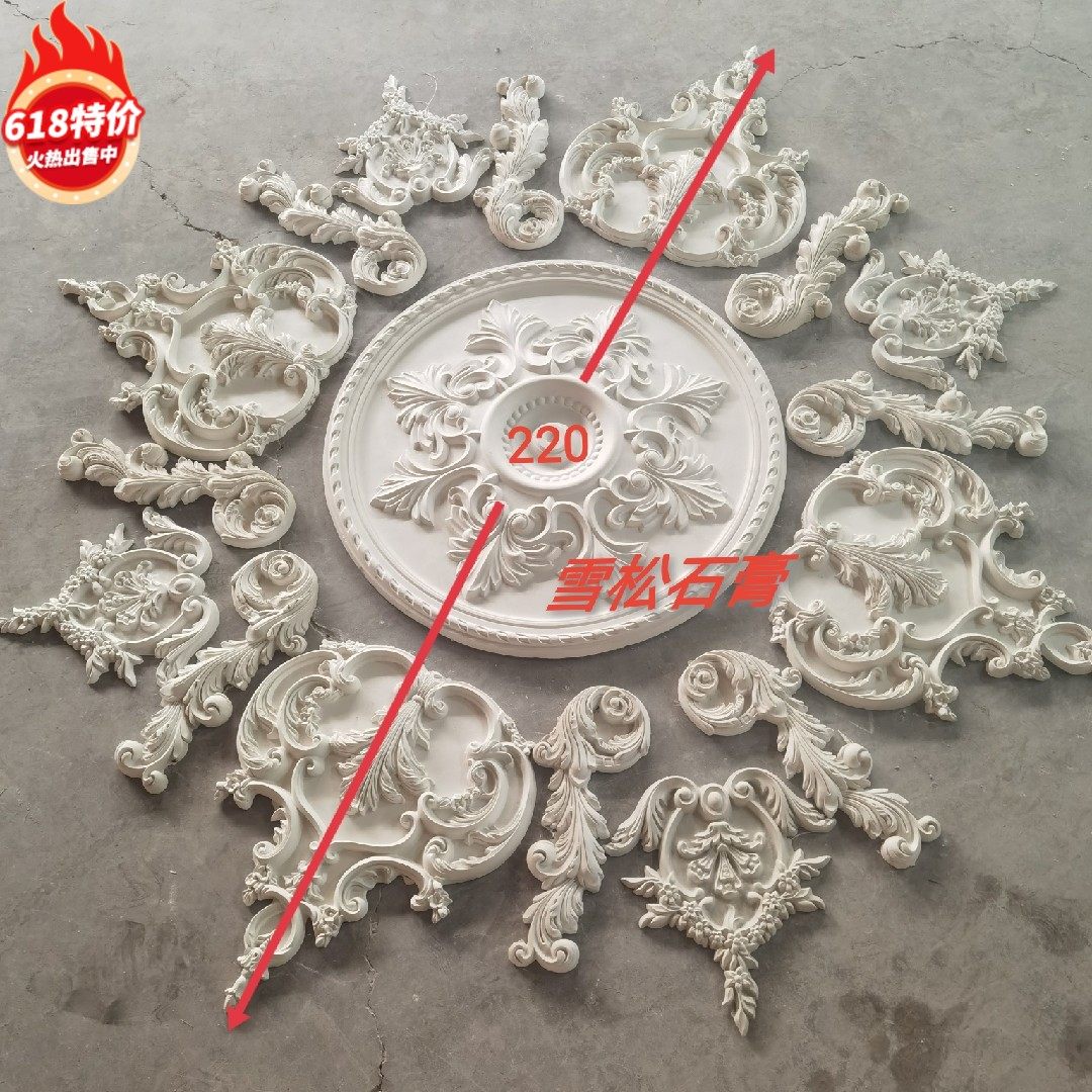 Fao-style lavish villa with two floors living-room plaster ceiling suspended ceiling line 2 m 2 light pool