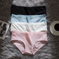 4 Womens Underwear Womens cotton low waist sexy triangle underwear womens summer cotton crotch girl raw solid color underpants head