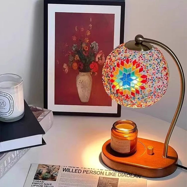 Moroccan Fireless Aromatherapy Lamp, Melted Wax Lamp, Birthday Gift, Bedroom Bedside Lamp, American Retro Romantic Decorative Table Lamp