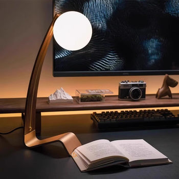 Quiet Light Black Walnut Wood High-End Retro Desktop Work Lamp Simple Creative Design Desk Lamp