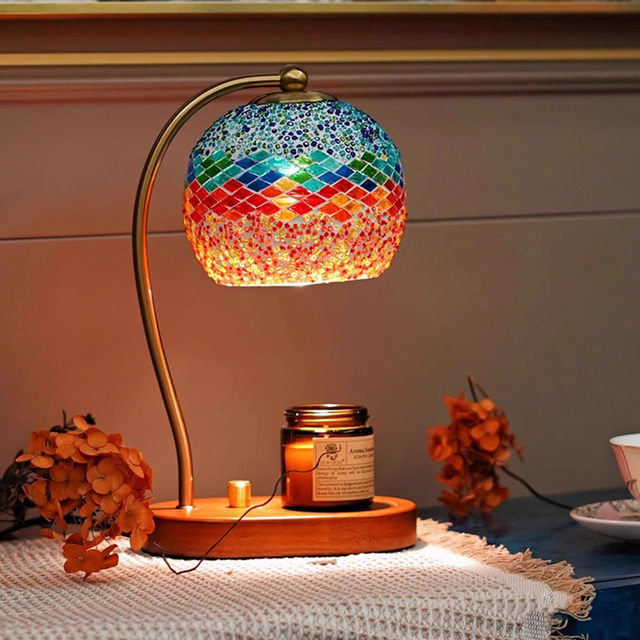 Moroccan Fireless Aromatherapy Lamp, Melted Wax Lamp, Birthday Gift, Bedroom Bedside Lamp, American Retro Romantic Decorative Table Lamp