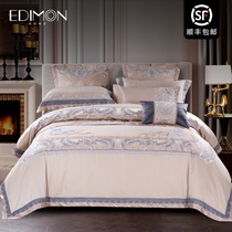 European and American model room cotton cotton four or six eight sets of high-end luxury villa home bedding ten sets