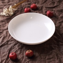 Pure white bone China plate dish plate soup plate Dumpling plate Rice plate Round Chinese-style Japanese household ceramic tableware plate