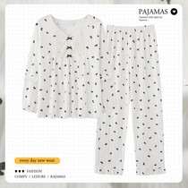 Sleepwear Womens spring autumn season pure cotton long sleeves Princess Lori INS Wind 2021 New home Suits Autumn winter style