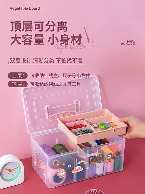 Sewing Box, Household Hand-Sewing Kit, Multi-Functional Storage Box, Portable Sewing Tools, Sewing Thread Box, Small Box
