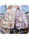 School Bag for Junior High School Girls, Transparent Layered Backpack, Trendy Large-Capacity High School Student Backpack, Stylish Small Shoulder Bag