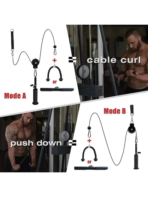 Fitness Double Rope Triceps Training High Pull-Down Resistance Rope Magic Device Gantry Frame Face Pull Equipment Accessories