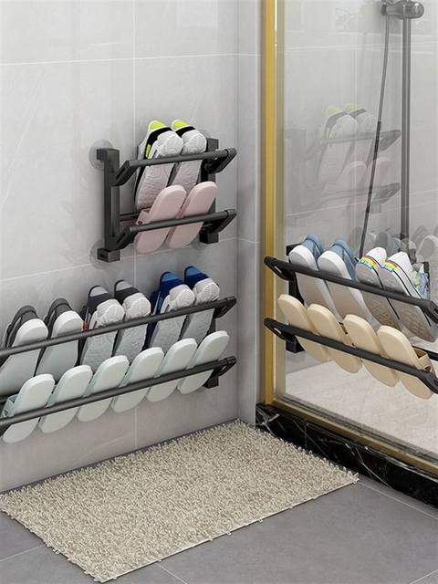 Over-The-Door Shoe Rack for Home Use, Wall-Mounted Entryway Shoe Cabinet, Simple Foldable Slipper Storage Organizer, Over-The-Door Shoe Hanger