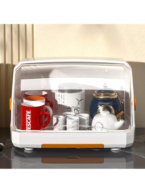 Baby Bottle Storage Box with Cover Dustproof Drying Drain Rack Baby Food Supplement Tableware Storage Box Storage Rack Cabinet