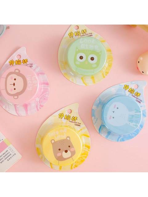 Outdoor Portable Cup, Foldable Water Cup, Mouthwash Cup, Telescopic Cup, Cartoon Travel Cup, Children's Toothbrushing and Mouthwash Cup