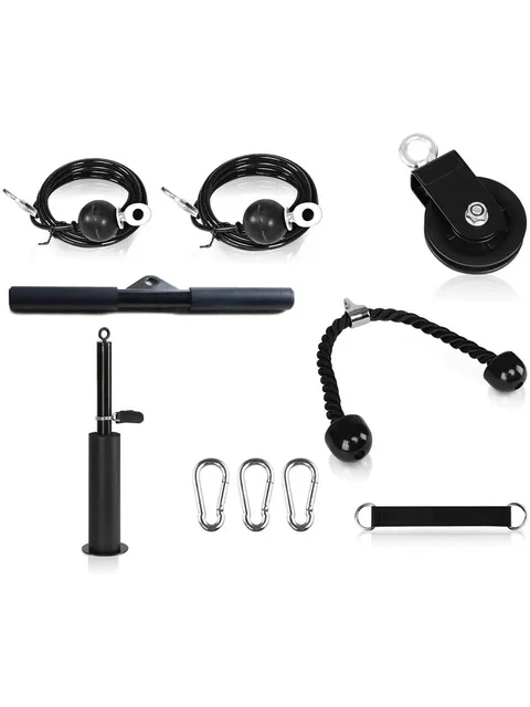 Fitness Double Rope Triceps Training High Pull-Down Resistance Rope Magic Device Gantry Frame Face Pull Equipment Accessories