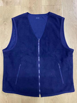 Velvet vest V-neck warm and cold-proof autumn and winter velvet vest mens fire blue polar fleece vest