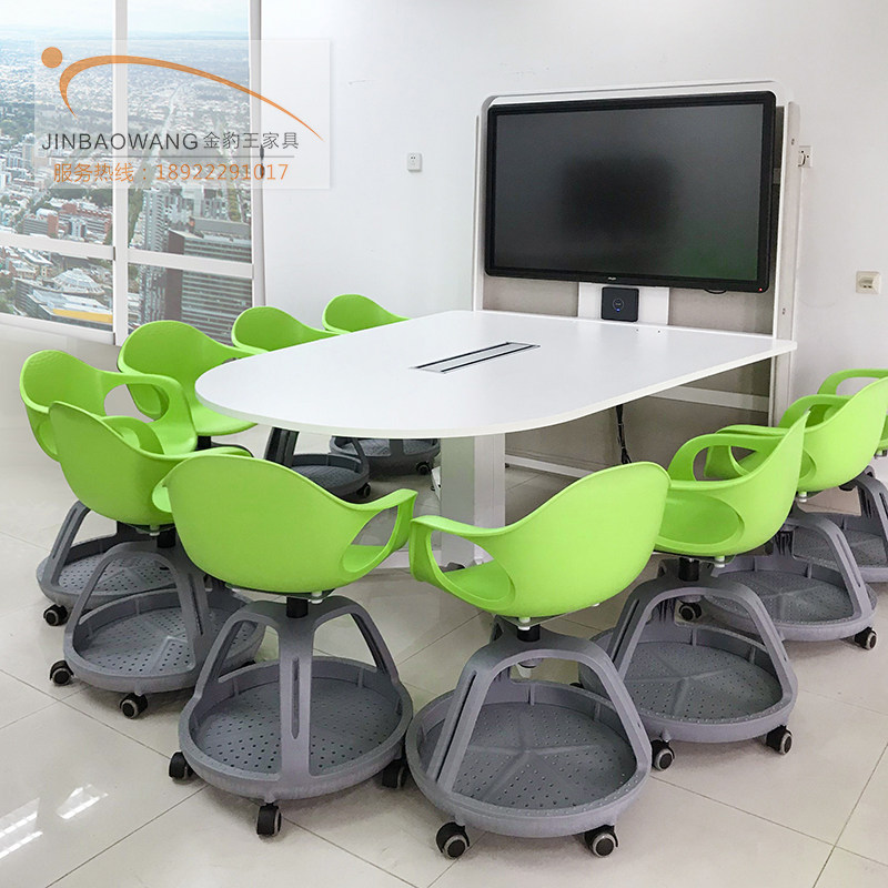Podcast room Training table and chairs Leisure Conference chair Smart Classroom thickened plastic with book basket Mobile School Outdoor chair