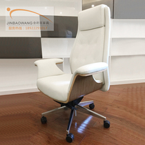 White leather boss chair home computer chair office chair chief chair fashion European style large chair high back swivel chair