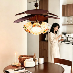 Rattan Pendant Lamp French Retro Style Dining Room Lamp Dining Table Lamp Designer Model Foyer Bedroom Study Shell Pendant Lamp