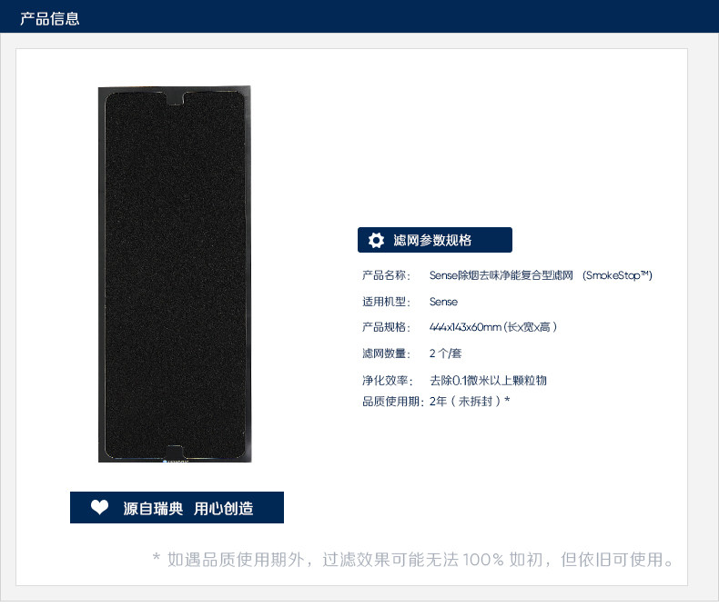 Blueair Sense filter replacement for Clean Air & Odors - Taobao product photo 6