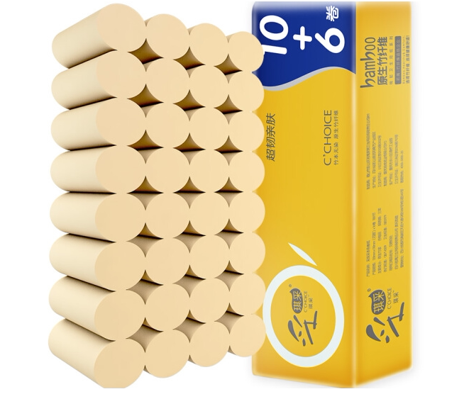 Plucking rolls toilet paper without core rolls toilet paper toilet paper sanitary paper towels 4 floors 16 volumes Family affordable full box color