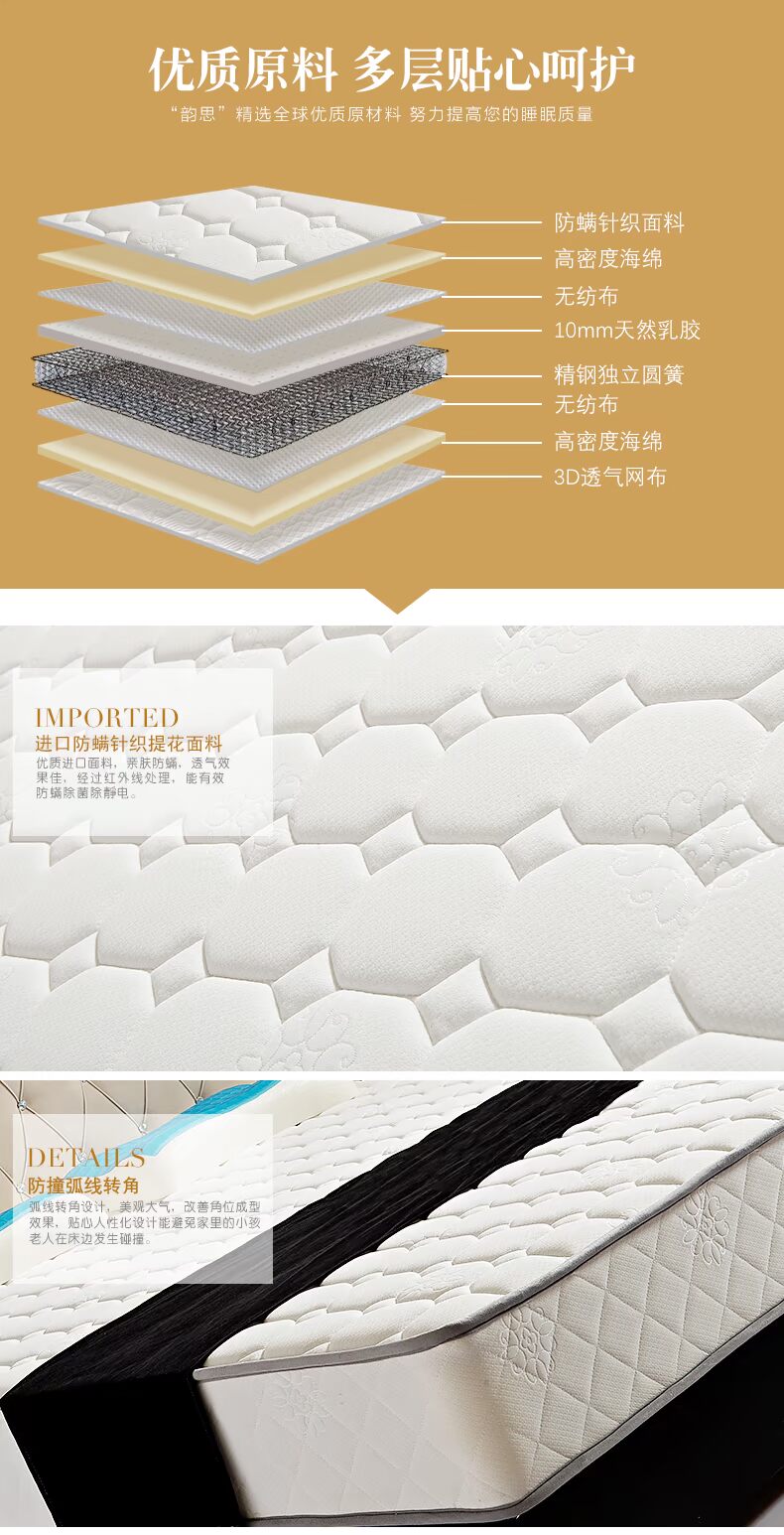 Bảo vệ độc lập nệm lò xo Simmons 1,8 m của cao su thiên nhiên mỏng nệm custom-made giường cỡ với tàng hình - Nệm nệm hơi nước
