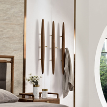 Black walnut coat rack all solid wood Nordic bedroom wall clothes shelf living room household corner hanger