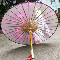 Umbrella female rain dual-use large long handle rainproof pure handmade Tung oil sunscreen anti-ultraviolet retro style oil paper umbrella
