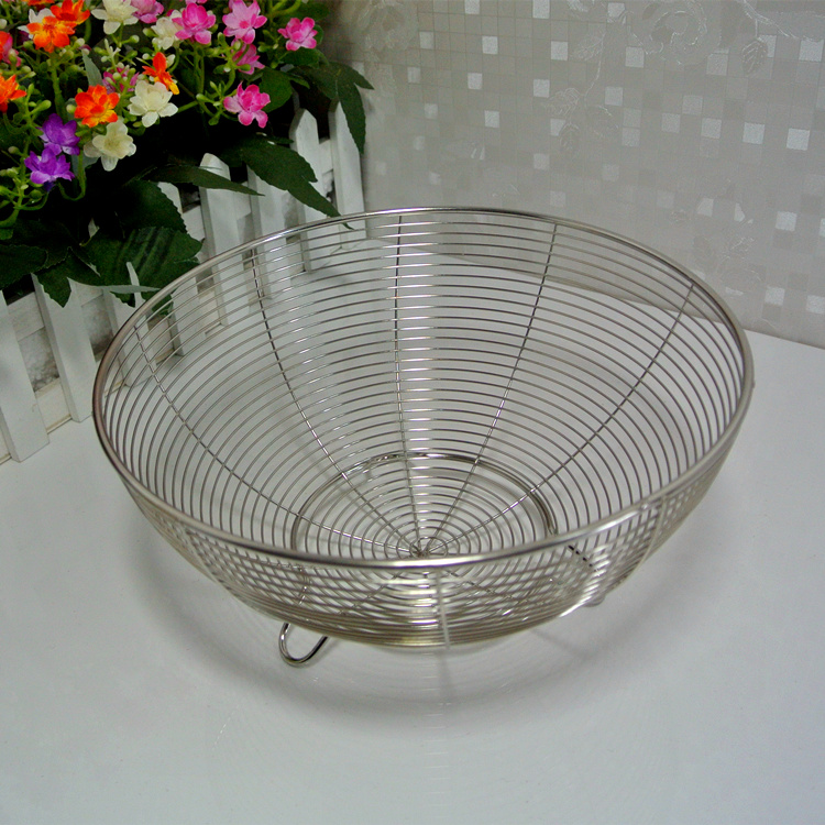 Non-magnetic stainless steel fruit bowl leakage basket washing basket fruit basket fruit sieve stainless steel fruit and vegetable basket drain basket