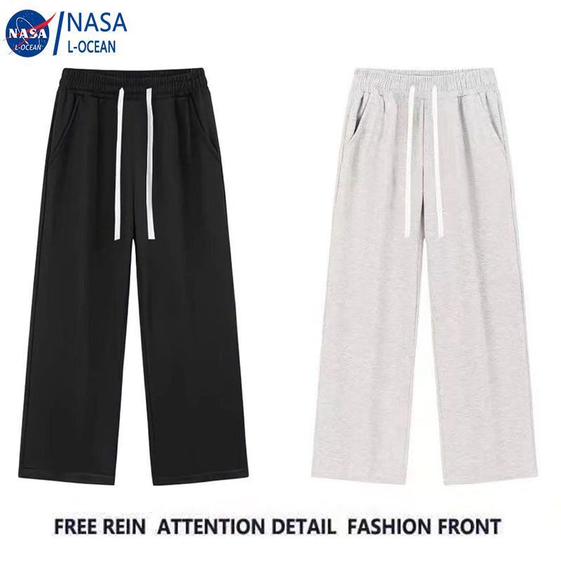 Spring, Autumn, and Summer Men's Sweatpants, American-Style Straight-Leg Casual Pants, Trendy ins Solid Color Long Pants, Versatile Loose-Fitting Sports Pants