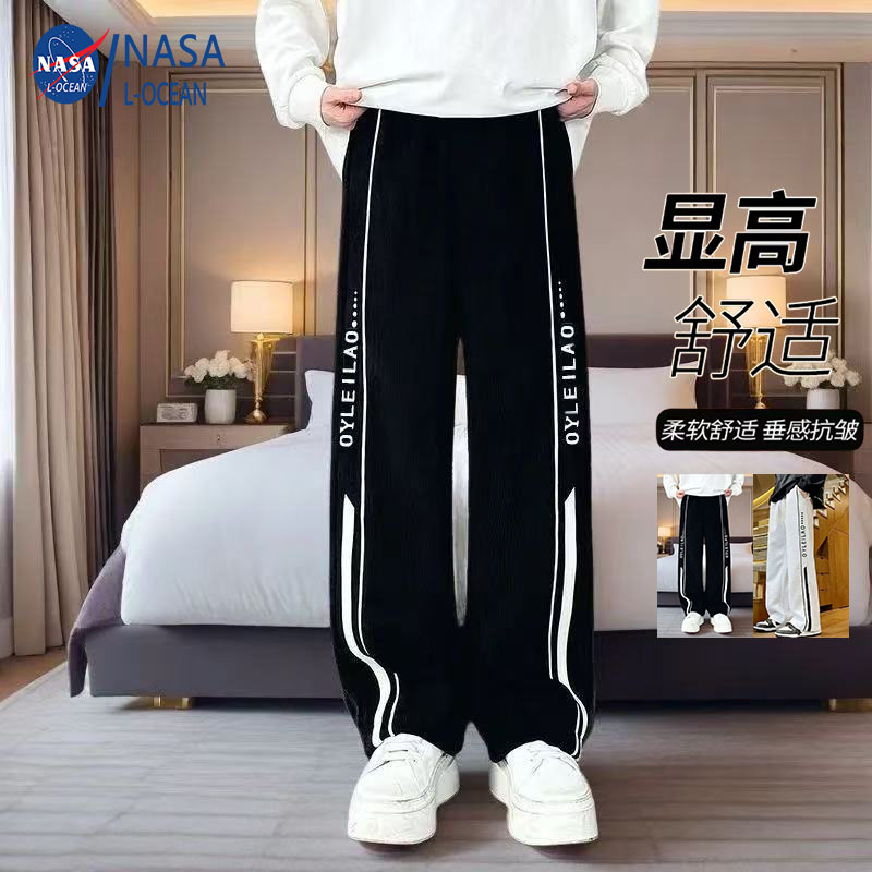 Nasa Co-Branded Sports Pants for Men, Spring and Autumn 2025 New Sweatpants, Loose Straight-Leg Casual Trousers for Teenagers