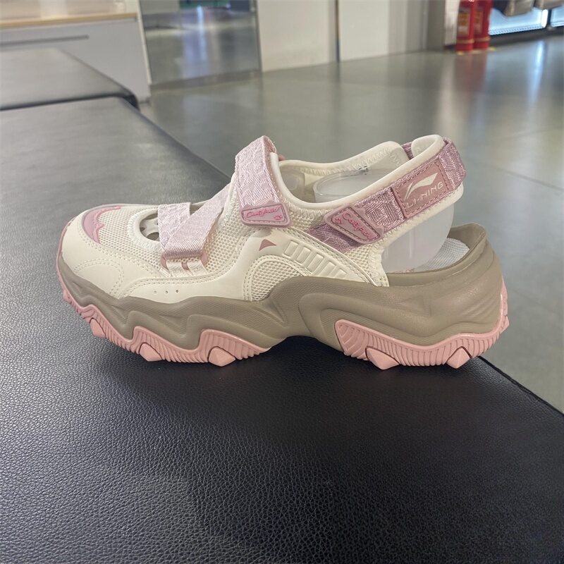 Li-Ning Women's Sandals 2025 Summer New Cat Claw Sandal Velcro Sports Trendy Sandals Aguv004